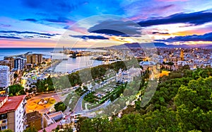 Cityscape of Malaga, Andalusia, Spain photo