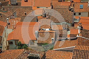 Cityscape with many rooftops