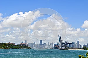 Cityscape of Miami and the Port of Miami