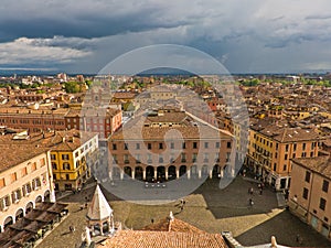 Cityscape of Modena, medieval town situated in Emi
