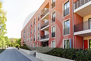 Cityscape with modern apartment buildings in a new residential area in the city, Concept for construction industy, estate agent