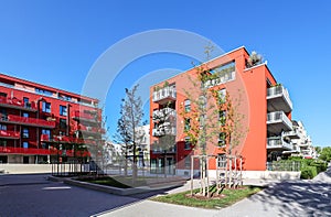 Cityscape with modern apartment buildings in a new residential area in the city, Concept for construction industy, estate agent