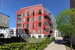 Cityscape with modern apartment buildings in a new residential area in the city, Concept for construction industy, estate agent