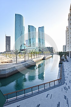 Cityscape with Modern Skyscrapers in Manama, Bahrain
