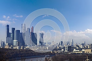 Cityscape of modern skyscrapers Moscow International Business Center is Architecture and landmark of Moscow City with