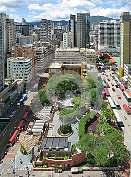 Cityscape of Mongkok, Hong Kong.