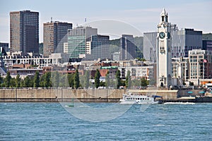 Cityscape of Montreal, Canada as seen from the St. Lawrence River