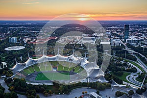 Cityscape of Munich at dusk photo