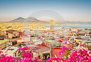 Naples and Vesuvius volcano, Italy photo