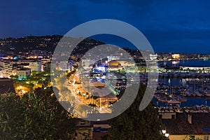 Cityscape by night from Cannes