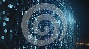 Cityscape Night Data Stream Wall Digital Flow