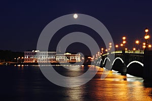 Cityscape of night Petersburg