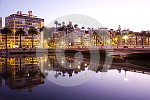 Cityscape at night of Vina del Mar, Chile