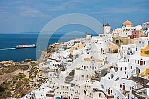 Cityscape of Oia village and Caldera view at morning, Santorini island