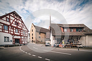 Cityscape Old Town and Historic Buildings of Stein Am Rhein City, Switzerland, Beautiful Ancient Church and Architecture of Swiss