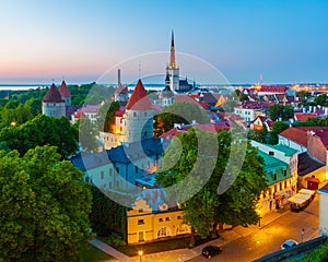 Cityscape of old town Tallinn, Estonia