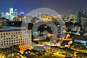 Cityscape at Orchard and CBD area by night