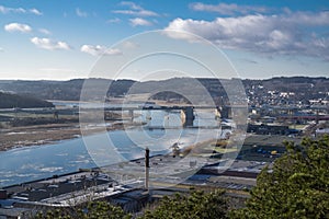 Cityscape Overlooking Gota Alv River and part of the village Kungalv