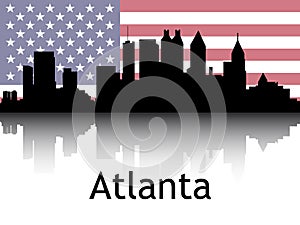 Cityscape Panorama Silhouette of Atlanta, USA