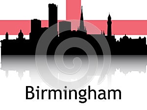 Cityscape Panorama Silhouette of Birmingham, England