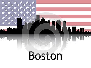 Cityscape Panorama Silhouette of Boston, USA