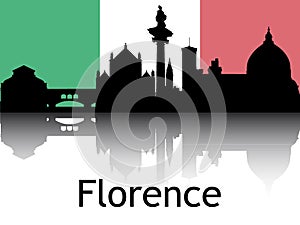 Cityscape Panorama Silhouette of Florence, Italy