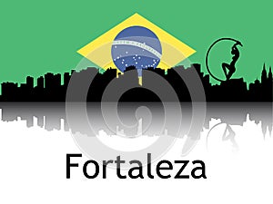 Cityscape Panorama Silhouette of Fortaleza, Brazil