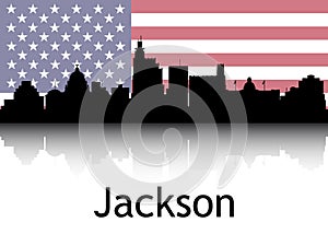 Cityscape Panorama Silhouette of Jackson, USA