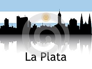 Cityscape Panorama Silhouette of La Plata, Argentina