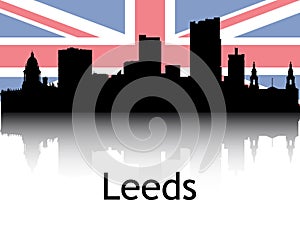 Cityscape Panorama Silhouette of Leeds, United Kingdom