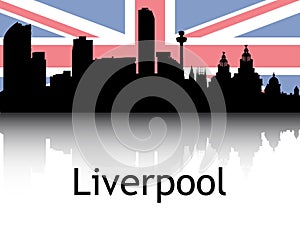 Cityscape Panorama Silhouette of Liverpool, United Kingdom