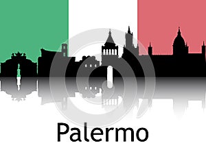Cityscape Panorama Silhouette of Palermo, Italy