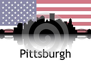 Cityscape Panorama Silhouette of Pittsburgh, USA