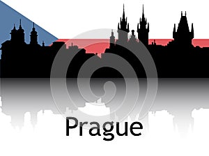 Cityscape Panorama Silhouette of Prague, Czechia