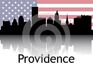Cityscape Panorama Silhouette of Providence, Rhode Island