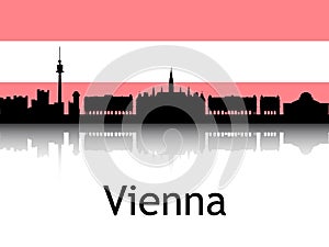 Cityscape Panorama Silhouette of Vienna, Austria