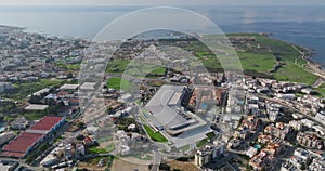 Cityscape of Pathos, Cyprus: aerial view of the urban architecture