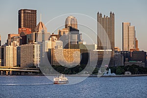 Cityscape of Pittsburgh, Pennsylvania. Allegheny and Monongahela Rivers in Background. Ohio River. Pittsburgh Downtown With