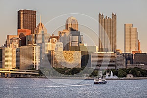 Cityscape of Pittsburgh, Pennsylvania. Allegheny and Monongahela Rivers in Background. Ohio River. Pittsburgh Downtown With