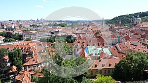 Cityscape of Prague from the Hradschin Castle - Vertical Pan