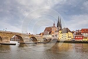 Cityscape of Regensburg town