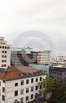 Cityscape rooftop view office buildings apartments condos busin