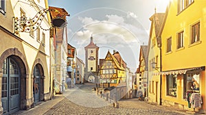 Cityscape in Rothenburg ob der Tauber Germany photo