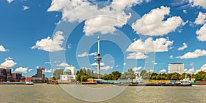 Cityscape of Rotterdam alongside the Maas river