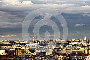 Cityscape of Saint Petersburg, Russia on a cloudy day