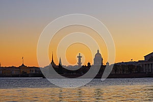 Cityscape of Saint-Petersburg, Russia on sunset