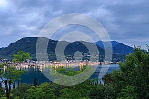 Cityscape Salo, Italy at dusk