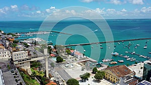 Cityscape of Salvador state of Bahia Brazil. Tropical scene tourism city.