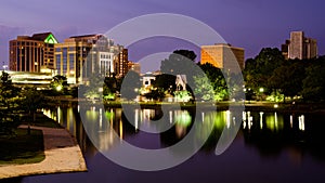 Cityscape scene of downtown Huntsville, Alabama