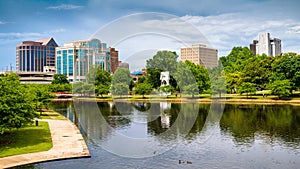 Cityscape scene of downtown Huntsville, Alabama